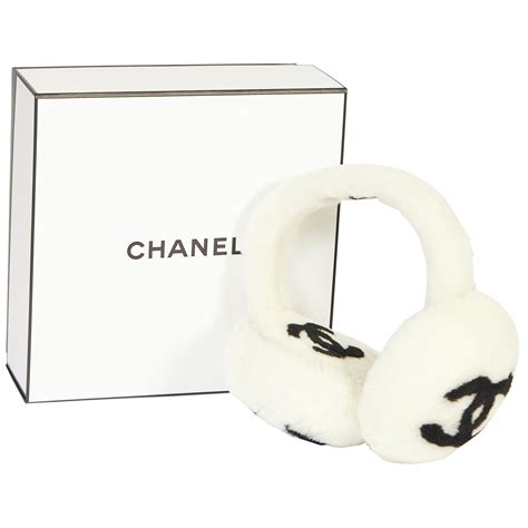 chanel white earmuffs